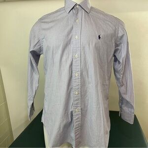 Vintage Polo Ralph Lauren Men’s Philip Button Down Blue Stripe Shirt 16 (598)